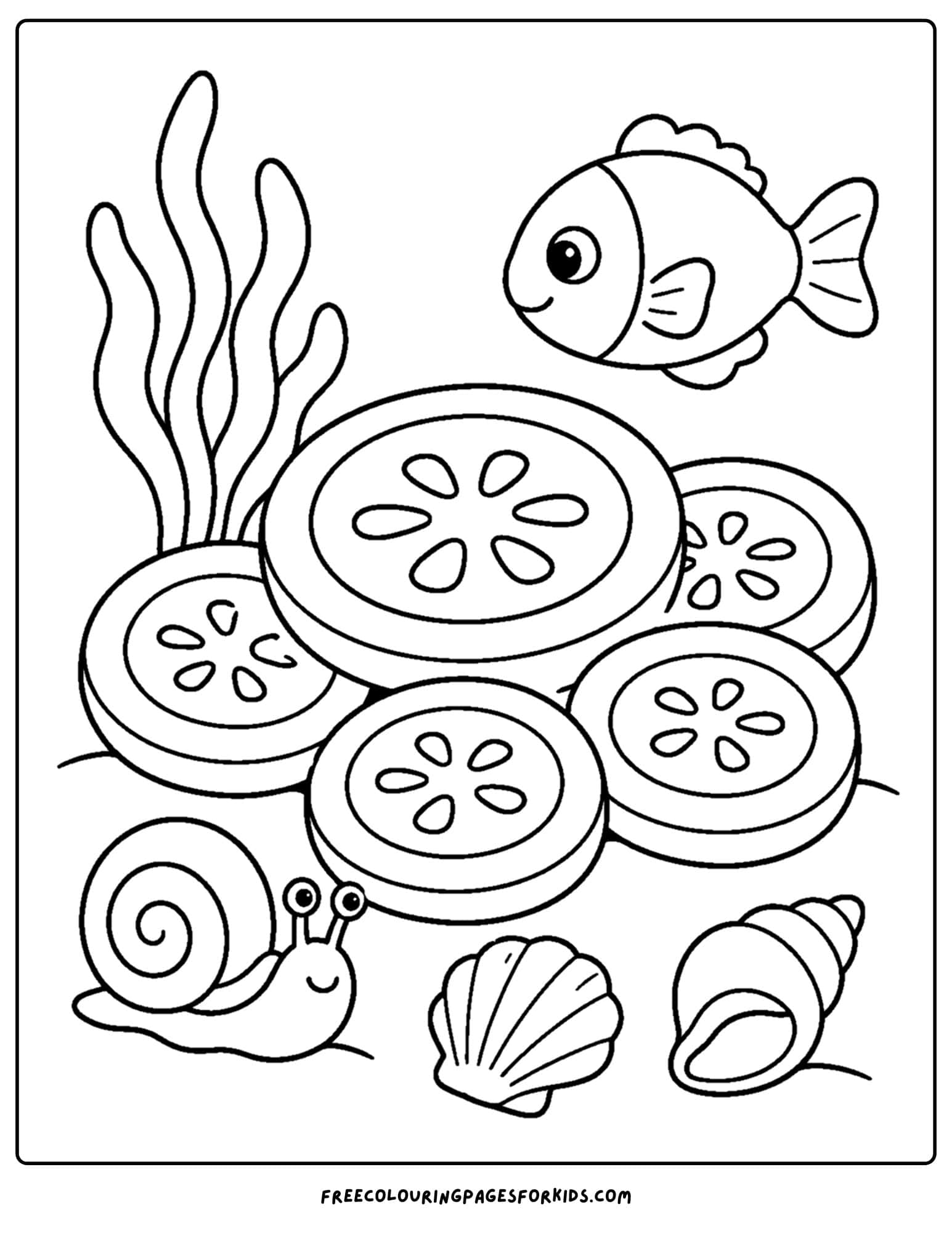 a coloring page of coral that looks like buttons or stones
