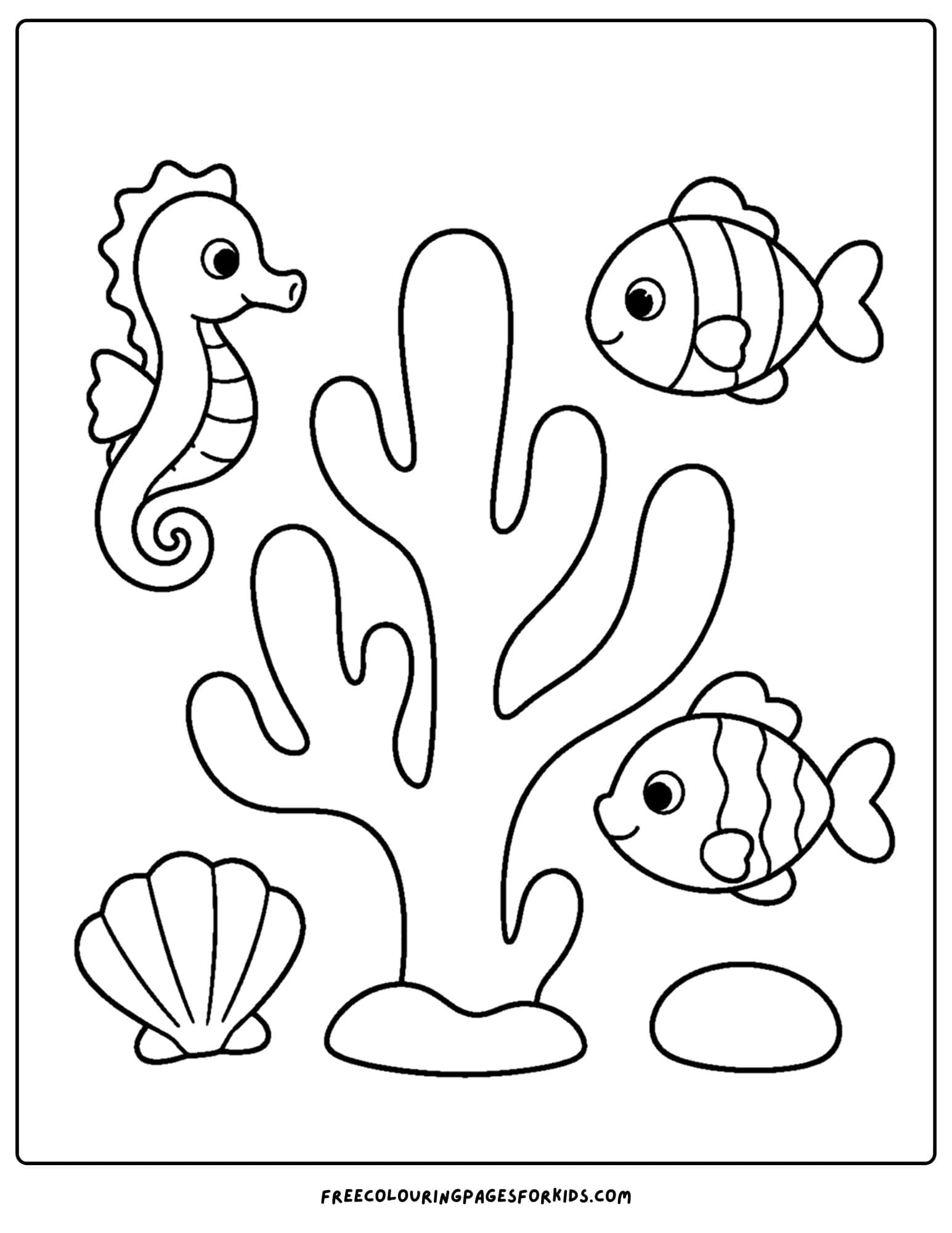 a coloring page of coral shaped like a cactus