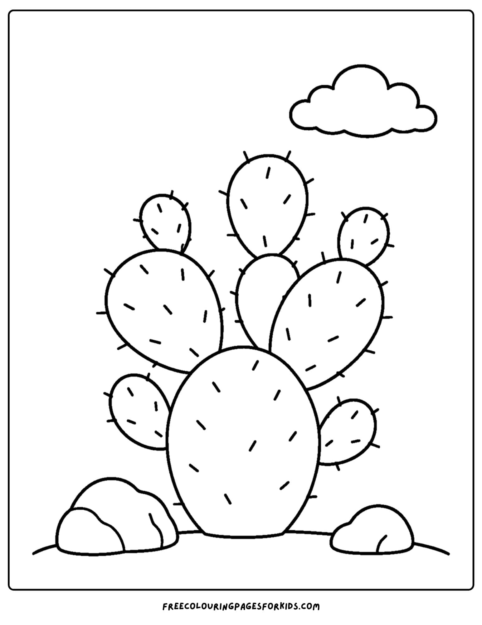 a coloring page of a prickly pear cactus