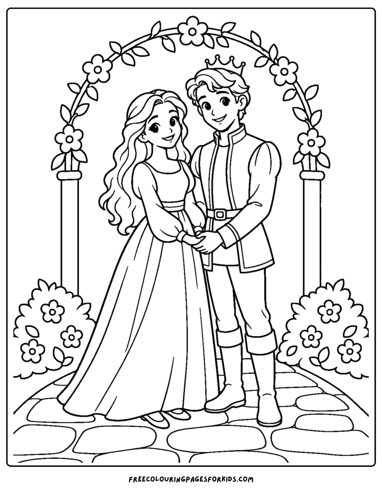 a cinderella coloring page of the royal wedding