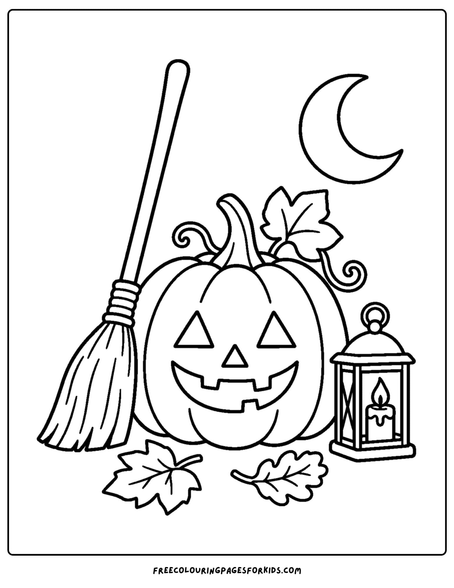 a coloring page of a halloween pumpkin and lanern